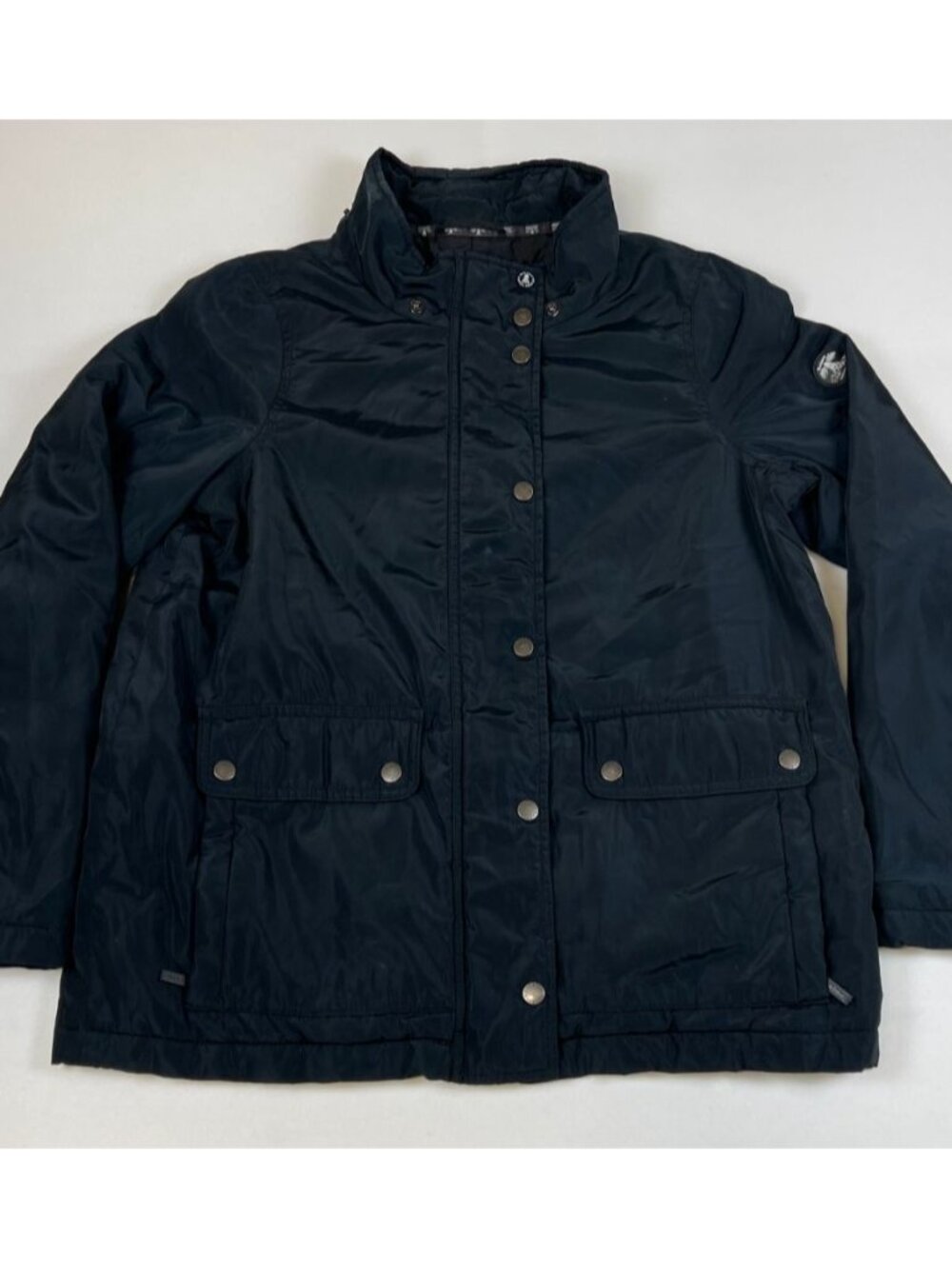 Barbour Women 8 Euro 38 Black Waterproof Breathable Quilted Lined Utility Jacket